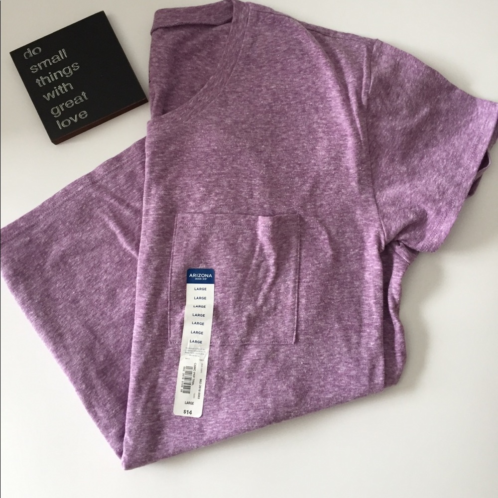 NWT Arizona Jean Co Pocket T-shirt Purple Size Large